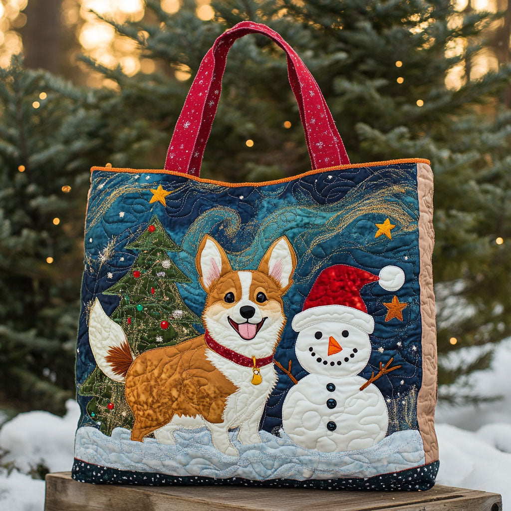 Frost Glow Snowman WN0511035CL Quilted Tote Bag
