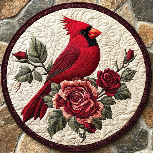 Crimson Garden Watcher WX0307019CL Quilted Round Mat
