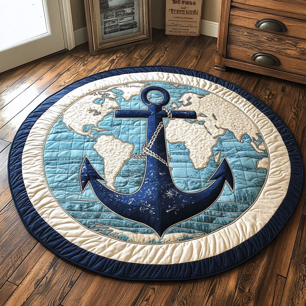 Blue Anchor CP0110059CL Quilted Round Mat