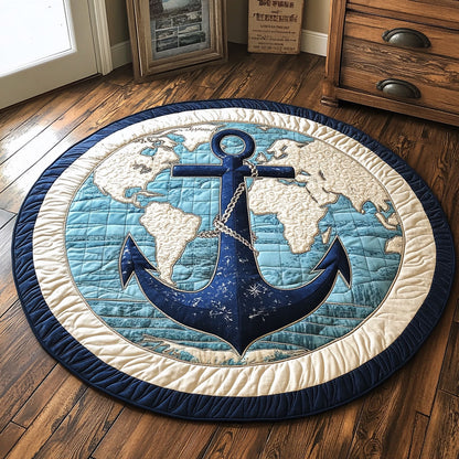 Blue Anchor CP0110059CL Quilted Round Mat