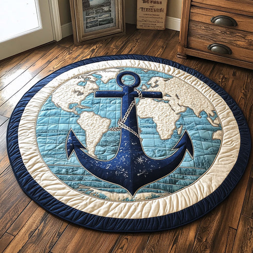 Blue Anchor CP0110059CL Quilted Round Mat
