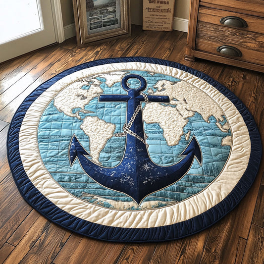 Blue Anchor CP0110059CL Quilted Round Mat
