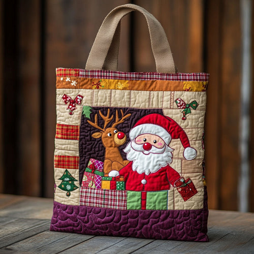 Santa Climb Chimney WN1811057CL Quilted Tote Bag