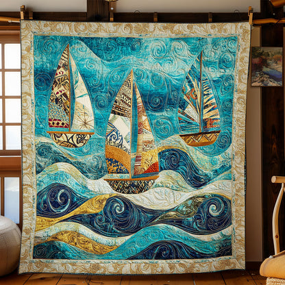 Azure Sailboat Bloom WN2006001CL Quilt