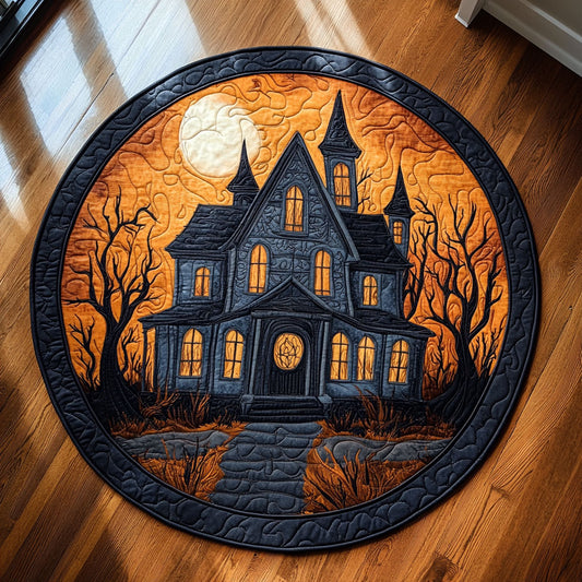 Spooky Castle WY1808041CL Quilted Round Mat