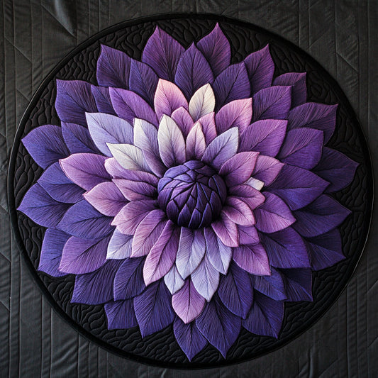 Majestic Purple Bloom WX2003135CL Quilted Round Mat