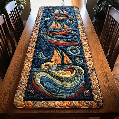 Sailboat Galaxy Tide WN2006026CL Quilted Table Runner