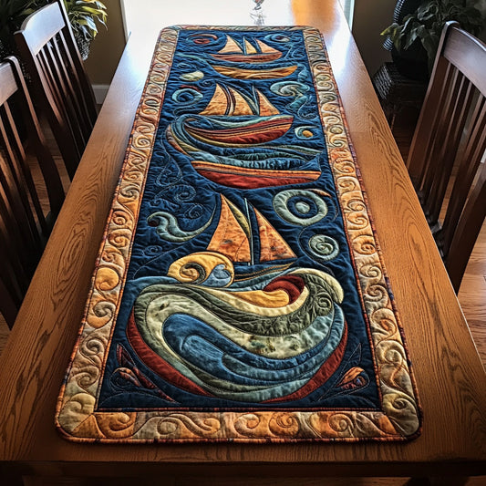 Sailboat Galaxy Tide WN2006026CL Quilted Table Runner