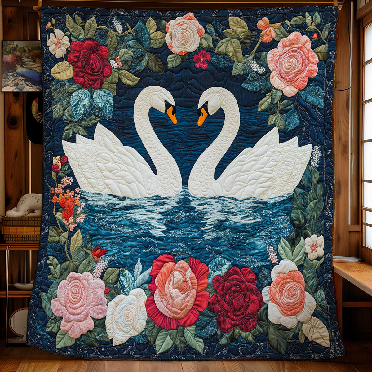 Romance Of The Swans WX0307069CL Quilt