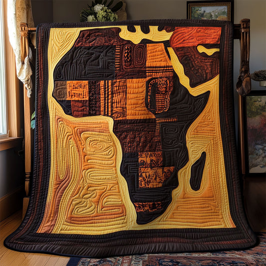 Brown Africa Map WY0303012CL Quilt
