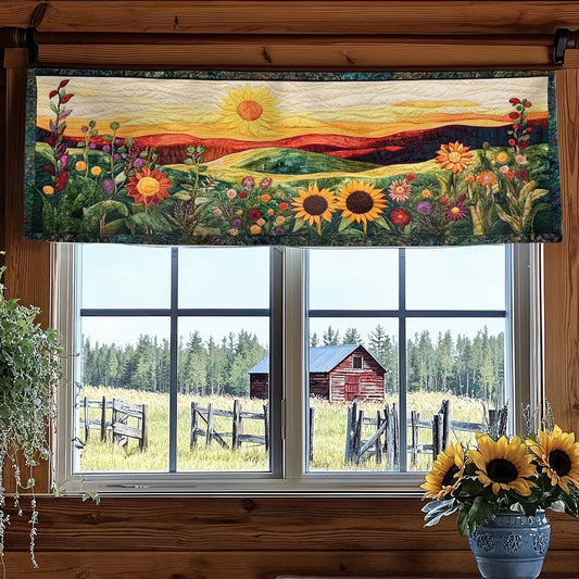 Radiant Sunflower WN2003062CL Quilted Valance