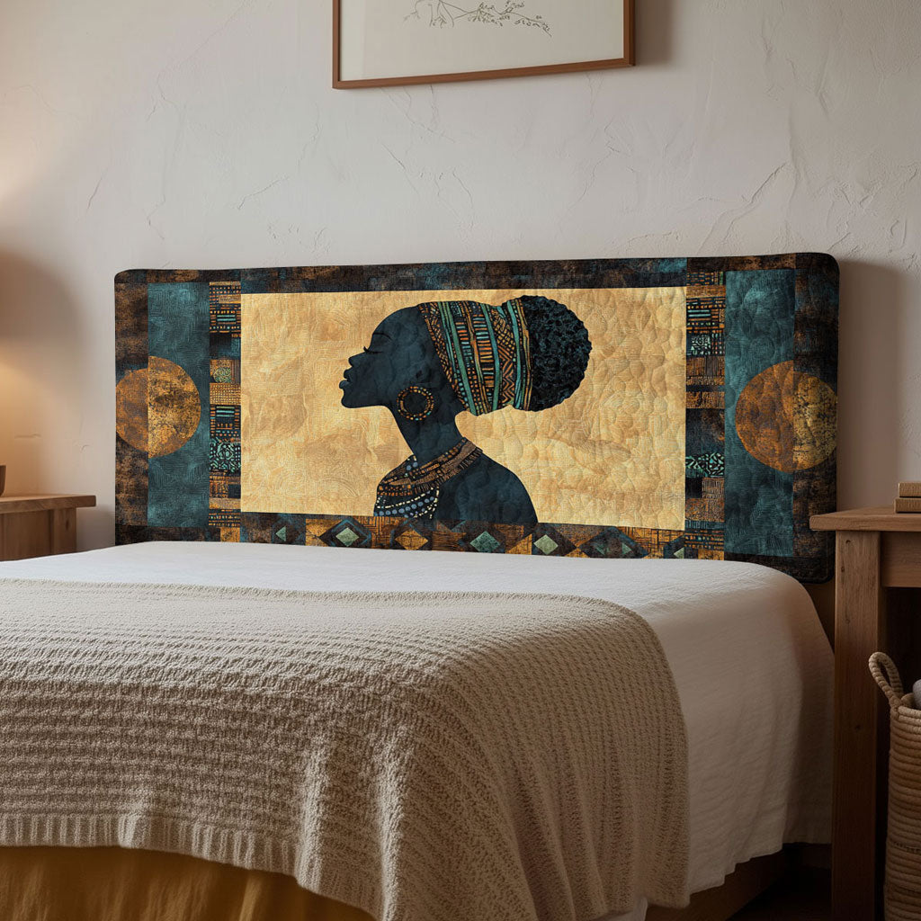 African Women Earth Harmony WN1112131CL Quilted Headboard Slipcover