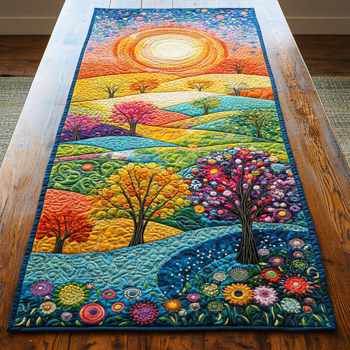 Flower Hill WJ2504015CL Quilted Table Runner