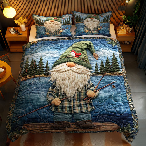 Gnome's Fishing Spot WN0901076CL Duvet Cover Set