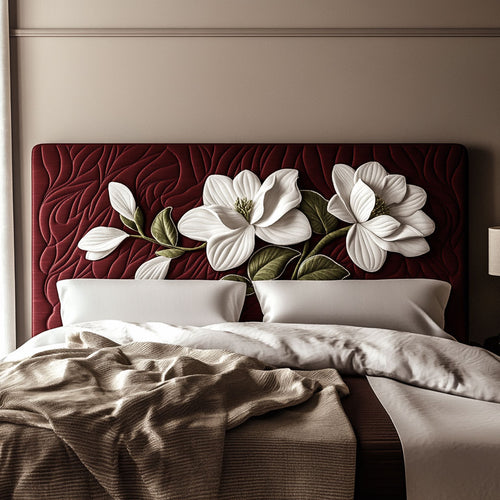 Burgundy Magnolia KL1812005CL Quilted Headboard Slipcover