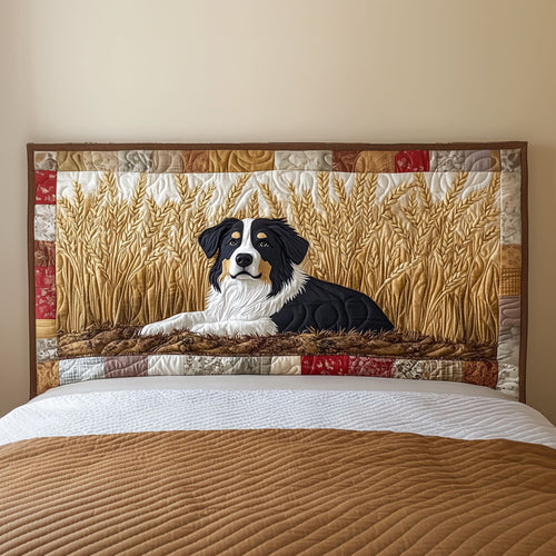 Dog On Paddy Field QA3112021CL Quilted Headboard Slipcover