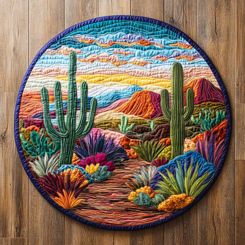 Cactus Garden Path WN2503012CL Quilted Round Mat