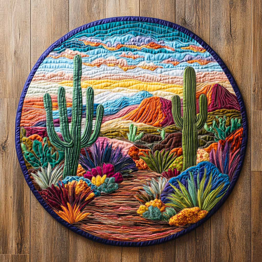 Cactus Garden Path WN2503012CL Quilted Round Mat