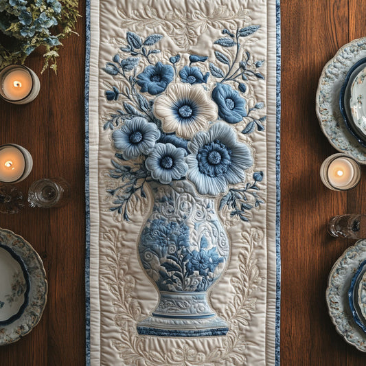 Flower Vase CW1405088CL Quilted Table Runner