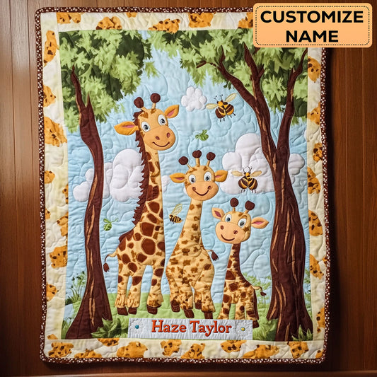 Giraffe Sprout WN2407039CL Personalized Baby Quilt