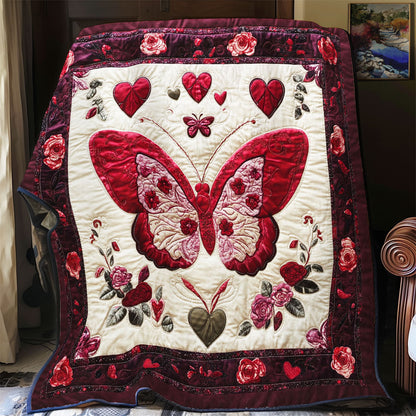 Butterfly In Valentine Garden WY1802015CL Quilt