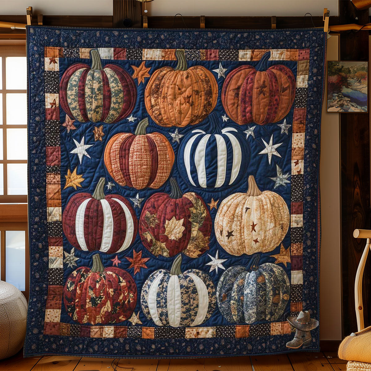 Harvest Pumpkins WN1511073CL Quilt