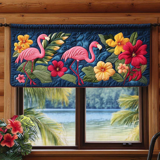 Flamingo Bliss WN1803034CL Quilted Valance