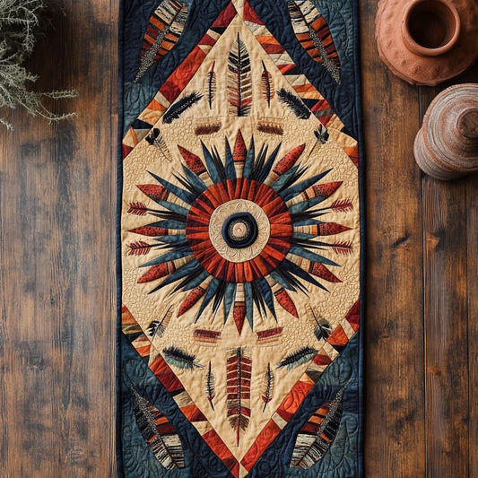 Native Echo Compass WN1407046CL Quilted Table Runner