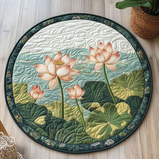 Lotus Lake CW1406017CL Quilted Round Mat