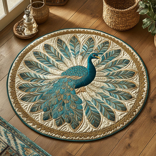 Peacock Feather WY3004029CL Quilted Round Mat