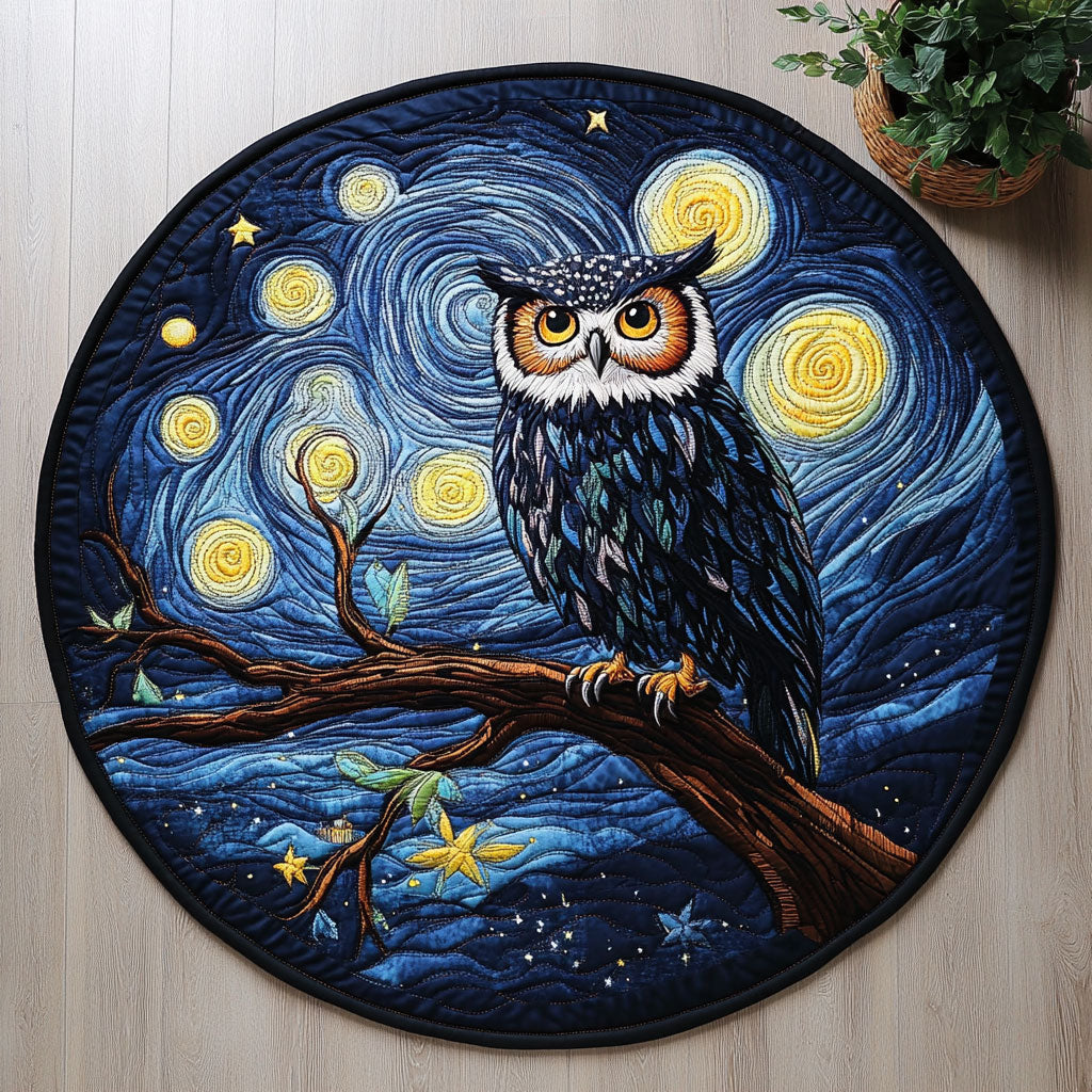 Dreamy Owl CW1806026CL Quilted Round Mat