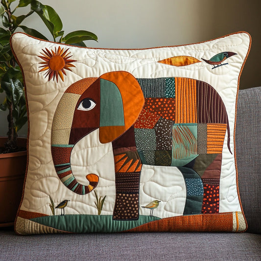 Patchwork Elephant CW2406039CL Quilt Pillow Case