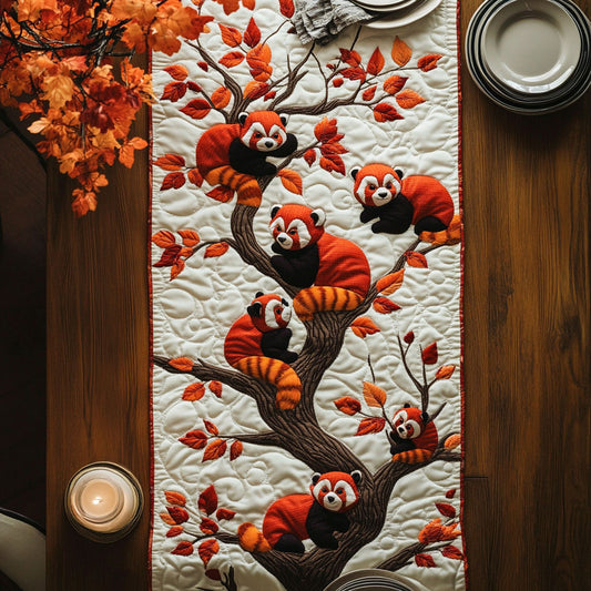 Autumn Red Panda CW2805527CL Quilted Table Runner
