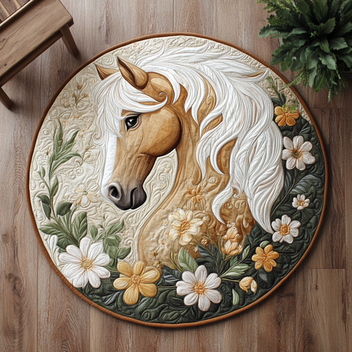 White Mane XR1403005CL Quilted Round Mat