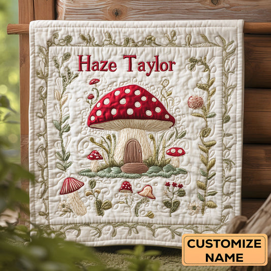 Mushroom Home WN2507056CL Personalized Baby Quilt