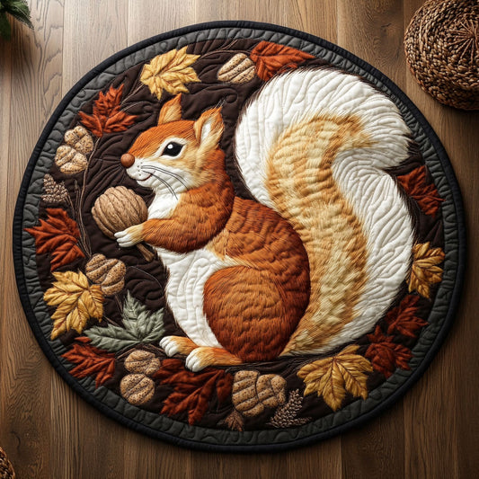 Autumn Squirrel CW2907005CL Quilted Round Mat