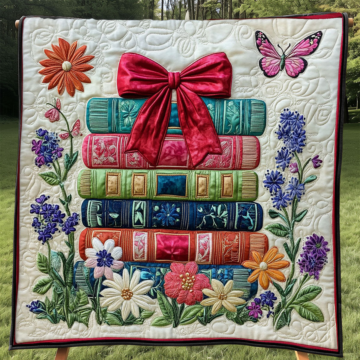 Stack Of Colorful Books WJ2104013CL Quilt
