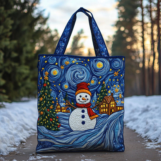 Star Path Snowman WN0511094CL Quilted Tote Bag