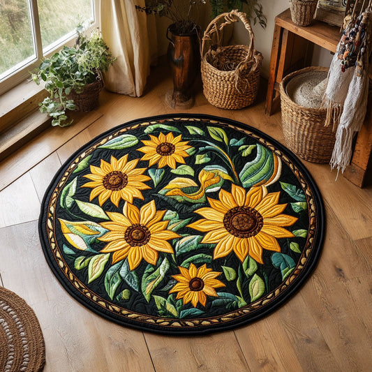 Sunflower Meadow WY1906060CL Quilted Round Mat