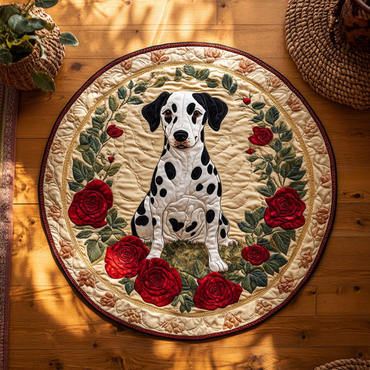 Puppy Love Rose WY3006145CL Quilted Round Mat
