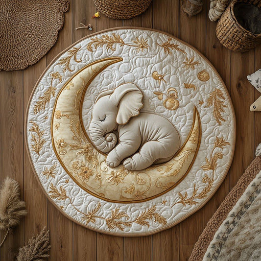 Moonlight Baby Elephant WY3006119CL Quilted Round Mat