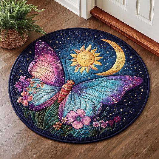Floral Butterfly WX2005020CL Quilted Round Mat
