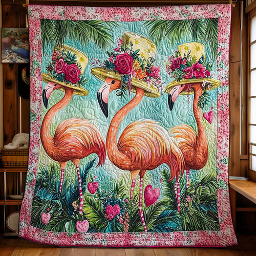 Flamingo And Flower Hat WY1701040CL Quilt