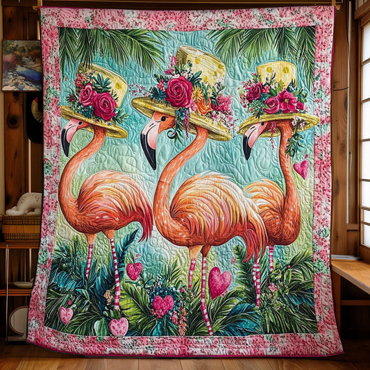 Flamingo And Flower Hat WY1701040CL Quilt