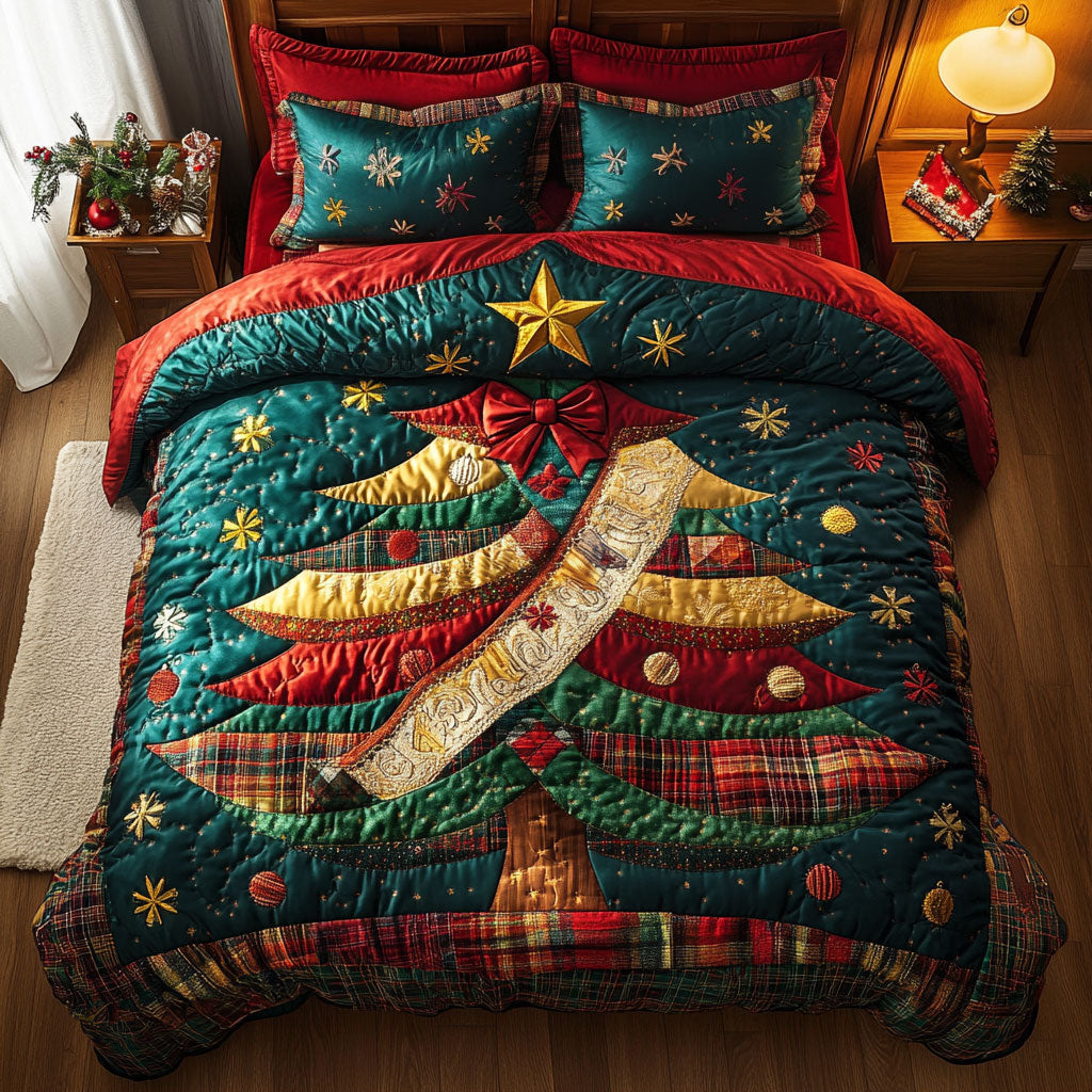 Patchwork Christmas Tree CW1211075CL Duvet Cover Set