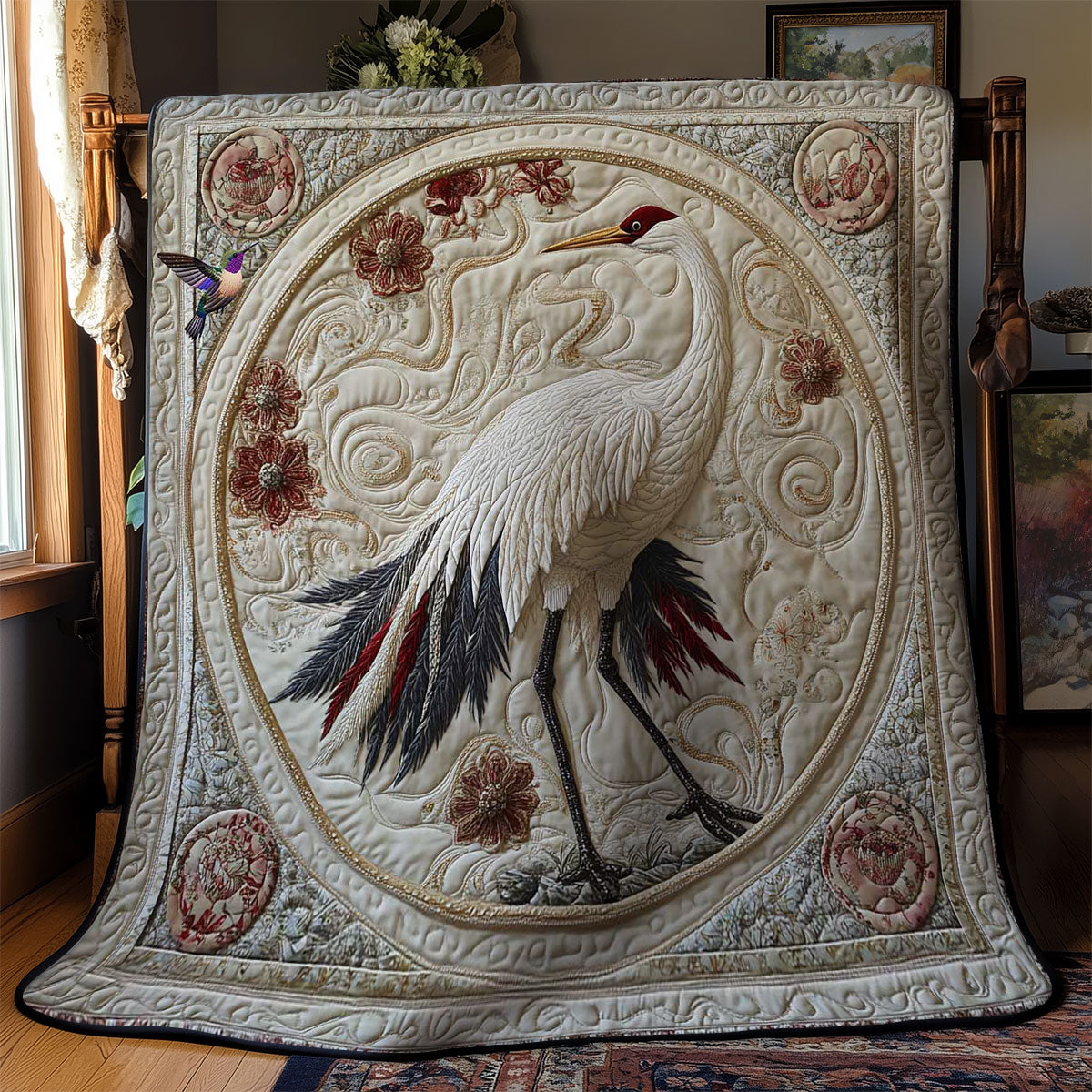 Crimson Crown Crane WN2312025CL Quilt