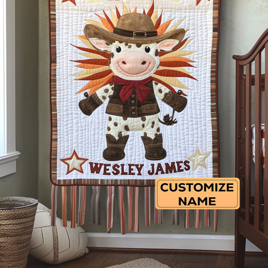 Howdy Hooves WY3107014CL Personalized Baby Quilt