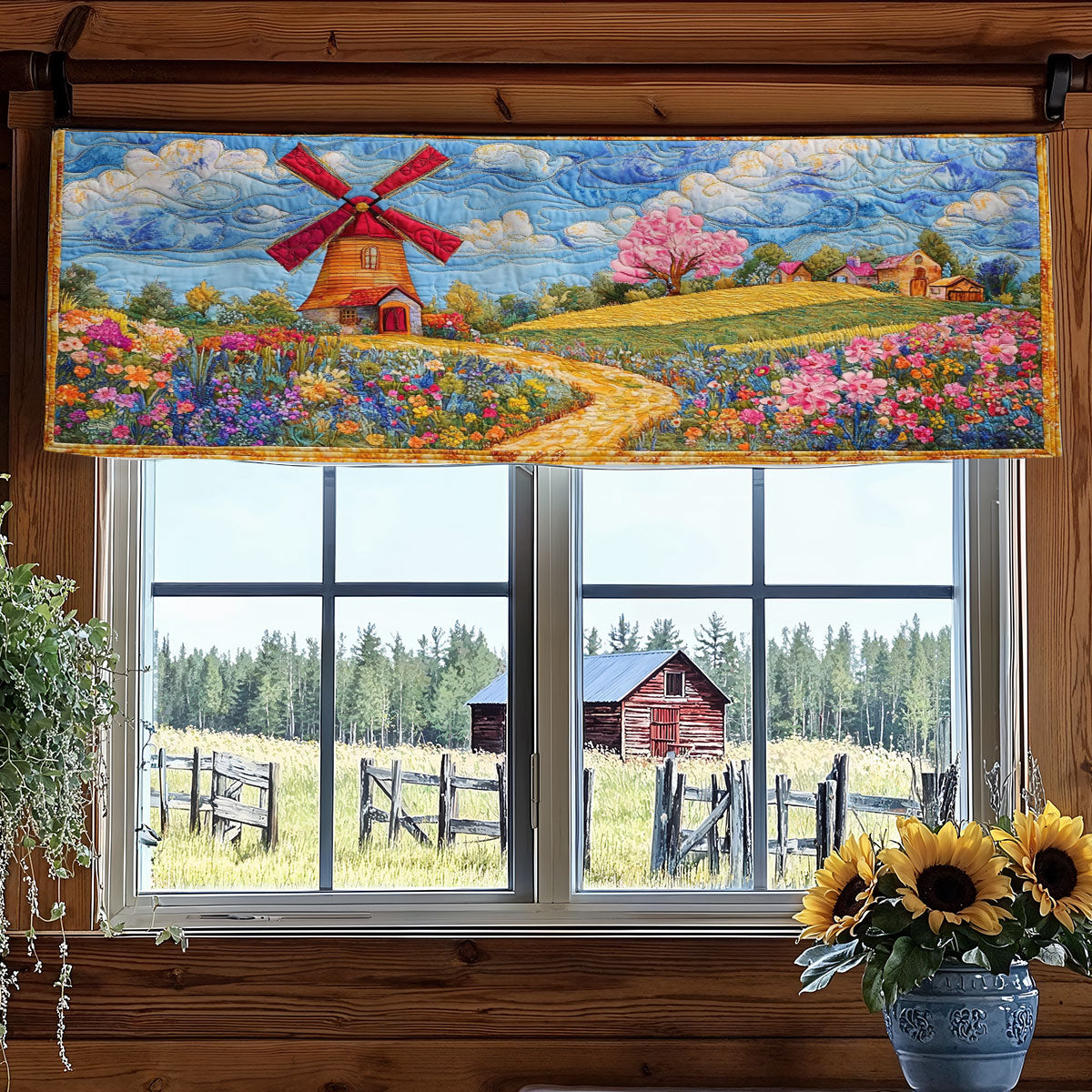 Rainbow Mill WY1505044CL Quilted Valance