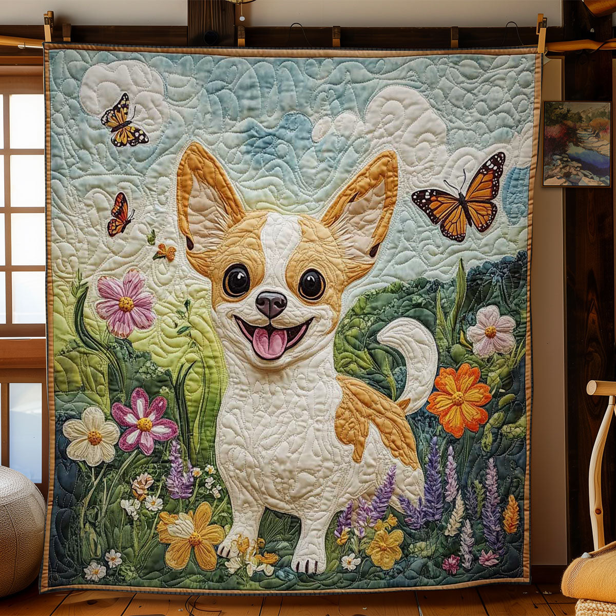 Chihuahua Garden WN2403017CL Quilt