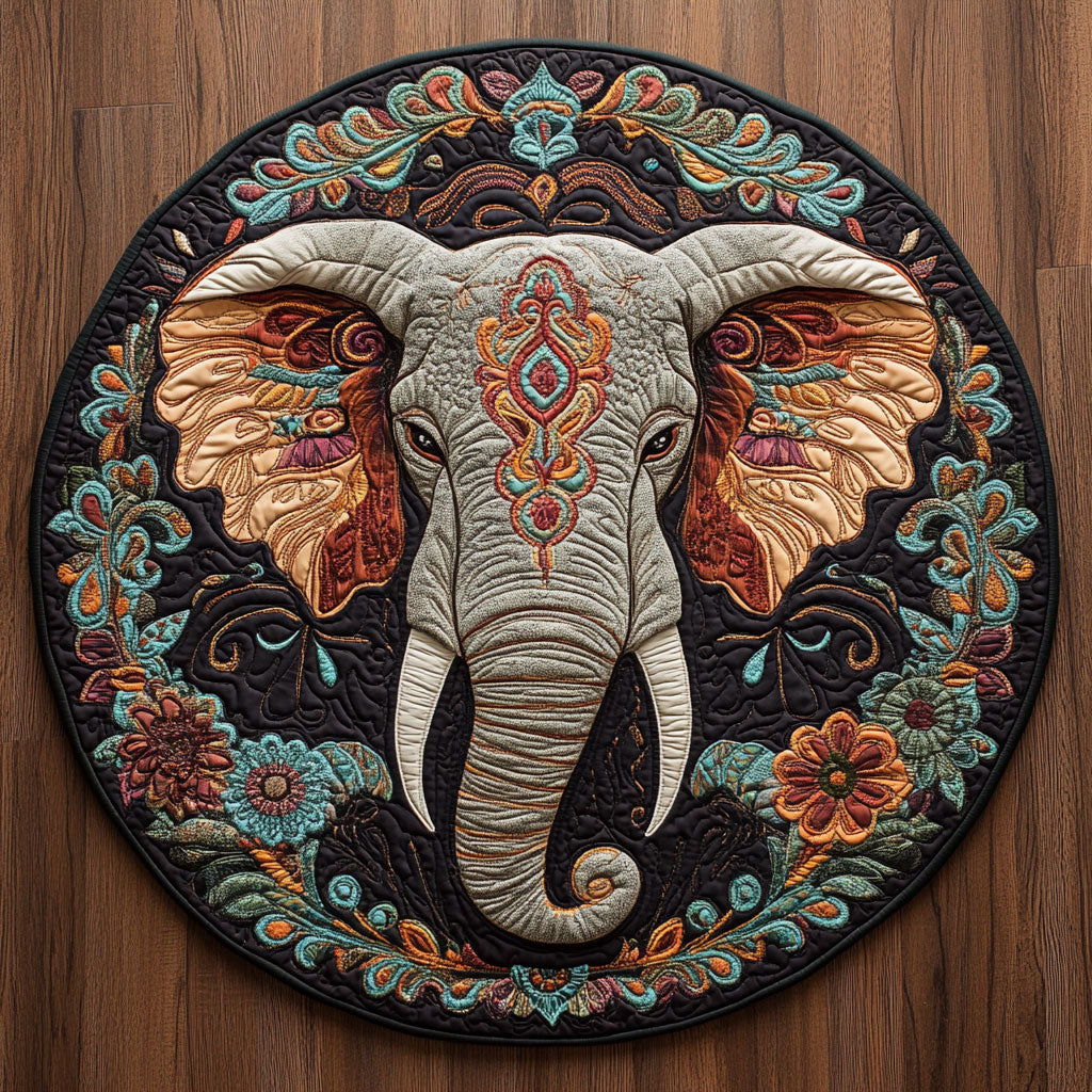 Elephant Culture CQ2905033CL Quilted Round Mat